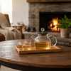 KehwaElegance Glass Set with Wooden Tray