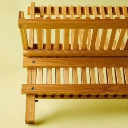 Multi-Layer Foldable Bamboo Dish Rack