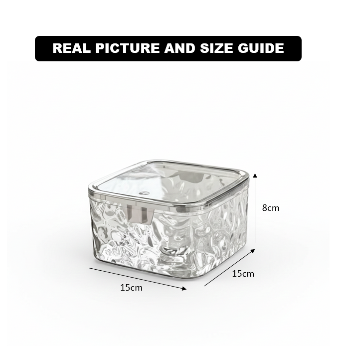 RibbedSquare Push-Open Storage Box