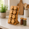 8-Jar Upright Spice Rack with Perforated Shaker Inserts