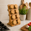 8-Jar Upright Spice Rack with Perforated Shaker Inserts