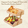 LuxeHarvest Multi-Purpose 2-Tier Bamboo Organizer