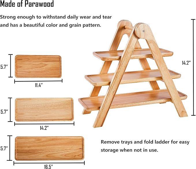 Majesta 3-Tier Fruit & Serving Bamboo Stand