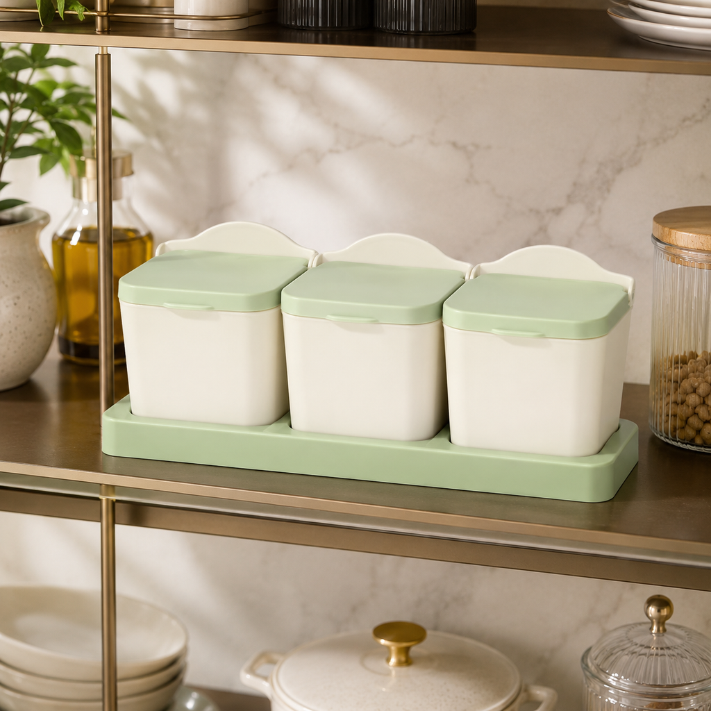 TrioServe Spice Jar Set with Spoons