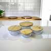 4Pcs Airtight Bamboo-Lid Glass Bowls Set – Round