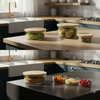 4Pcs Airtight Bamboo-Lid Glass Bowls Set – Round