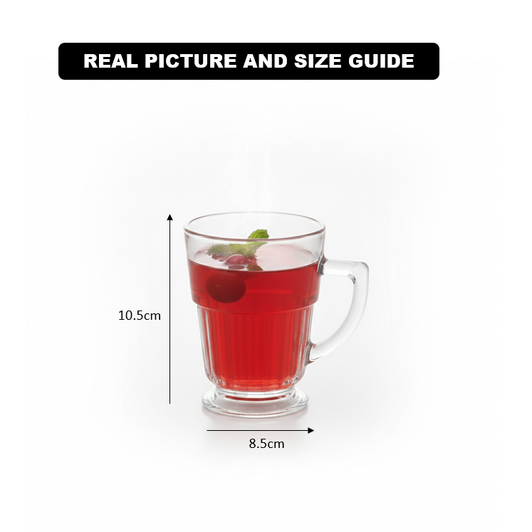 EssentialServe 6‑Pcs Glass Tea Cup Set (2485) by Limon