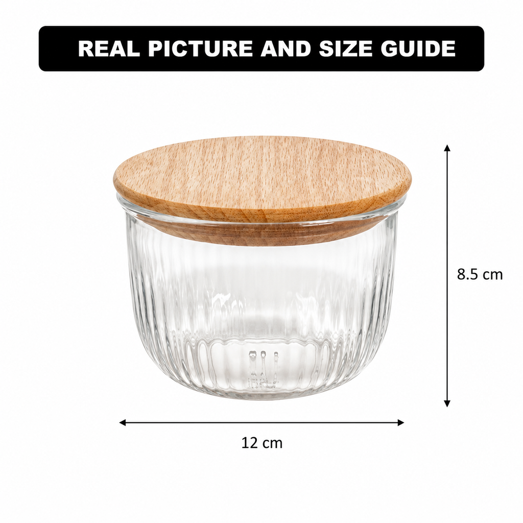 470ml Fluted Design Airtight Glass Bowl (2175) by Limon