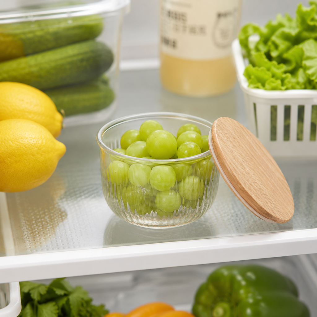470ml Fluted Design Airtight Glass Bowl (2175) by Limon