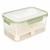 Airtight Produce Storage Container with Raised Slotted Tray