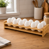 Bamboo 12-Egg Holder with 3.9 cm Individual Openings