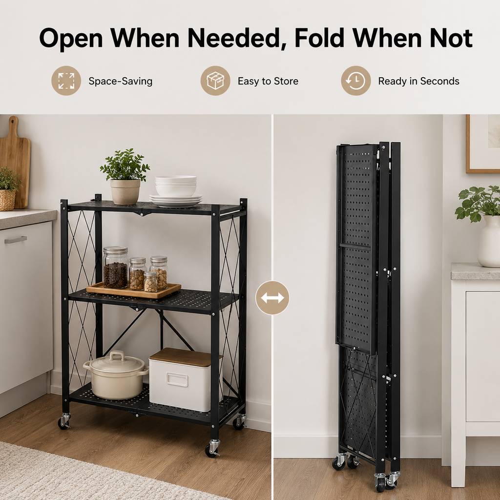 Foldable Kitchen Trolley