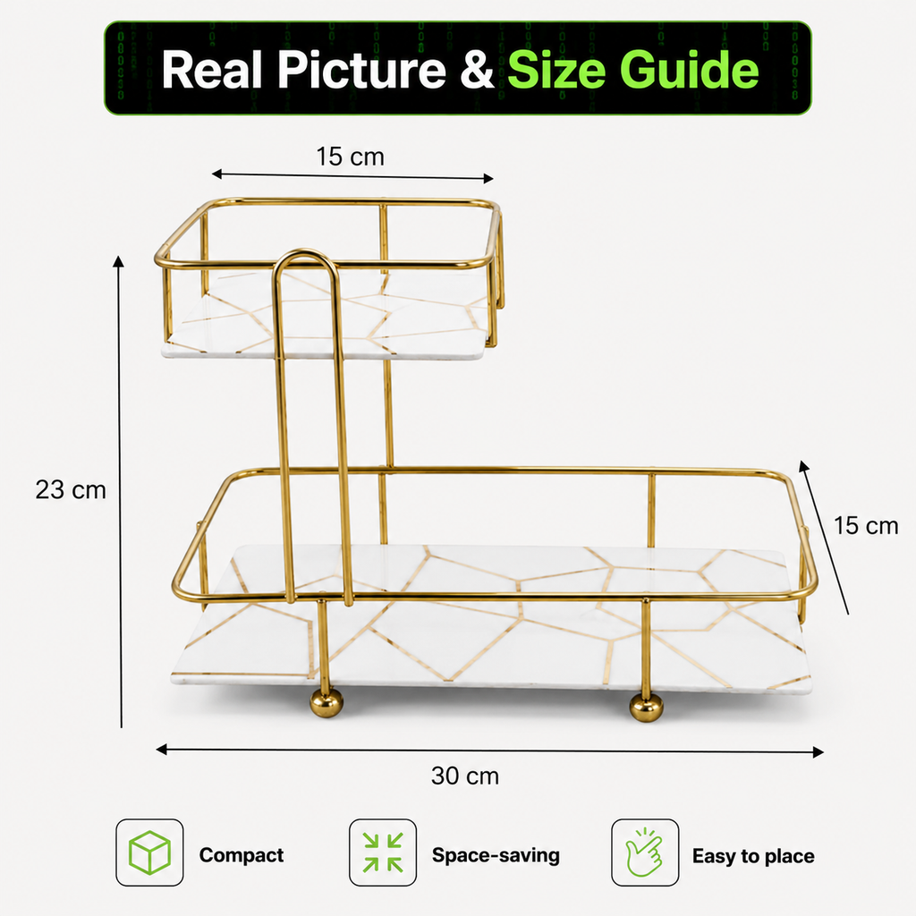 SquaRectangle 2-Tier Golden Vanity Stand by Matrix