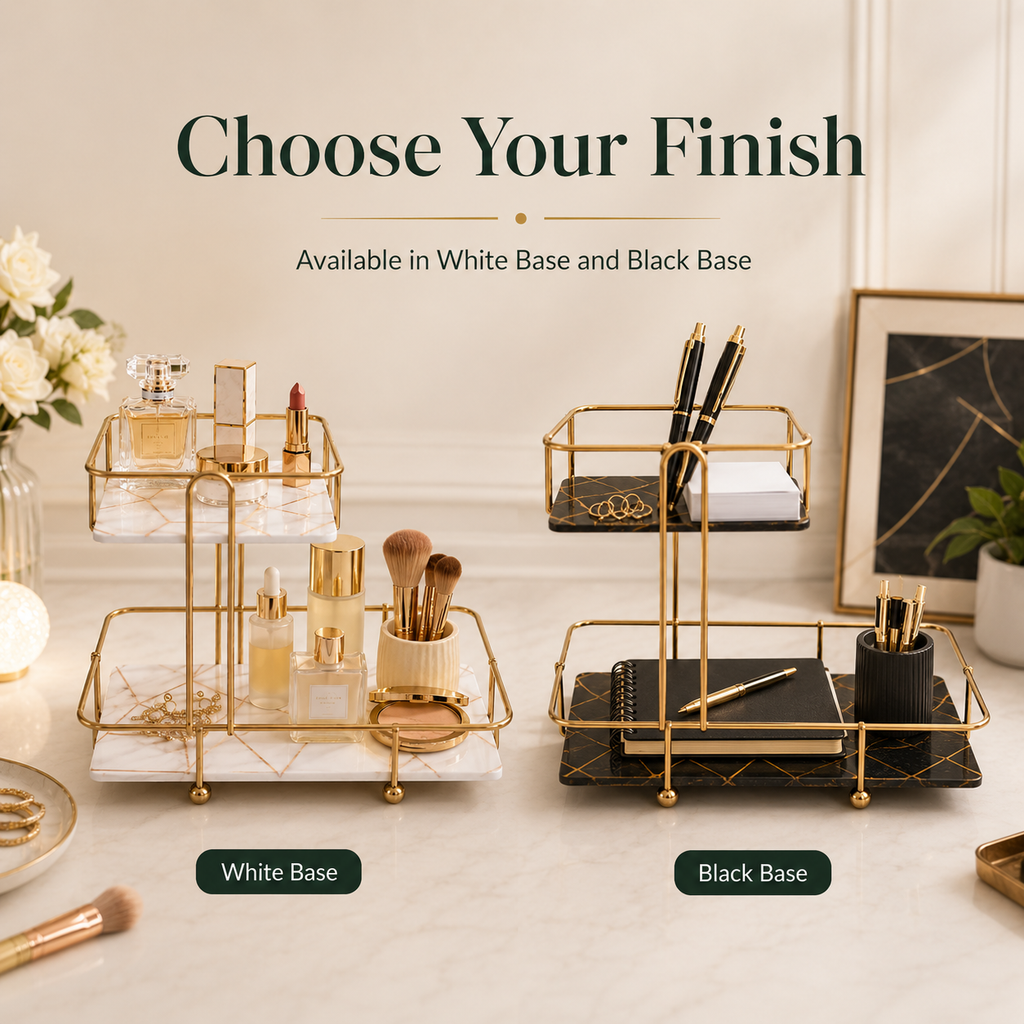 SquaRectangle 2-Tier Golden Vanity Stand by Matrix