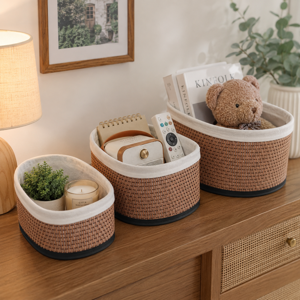3-Pcs Oval Storage Basket Set