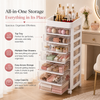 7-Tier Rolling Storage Tower with Transparent Drawers