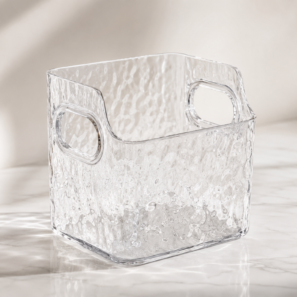 Clear Open Top Storage Organiser with Side Handles