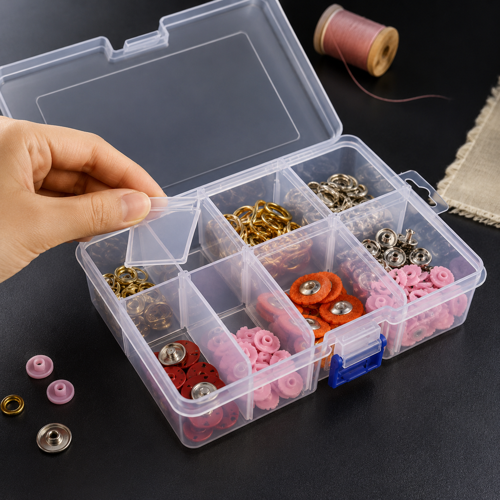 Clear Organizer Box with Adjustable Dividers – Up to 6 Sections