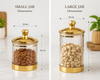 Clear Textured Acrylic Storage Jar with Gold Accent Lid