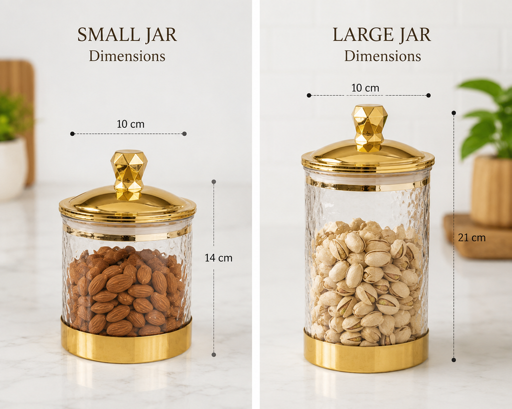 Clear Textured Acrylic Storage Jar with Gold Accent Lid