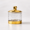 Clear Textured Acrylic Storage Jar with Gold Accent Lid