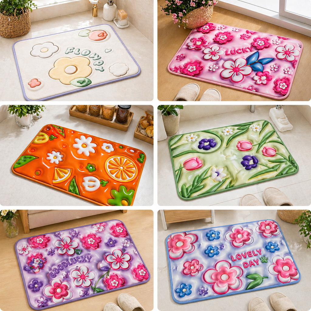 3D Blossom QuickDry Non-Slip Bath Mat