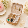 Compact Jewellery Organiser Box with Ring Rolls & Dividers