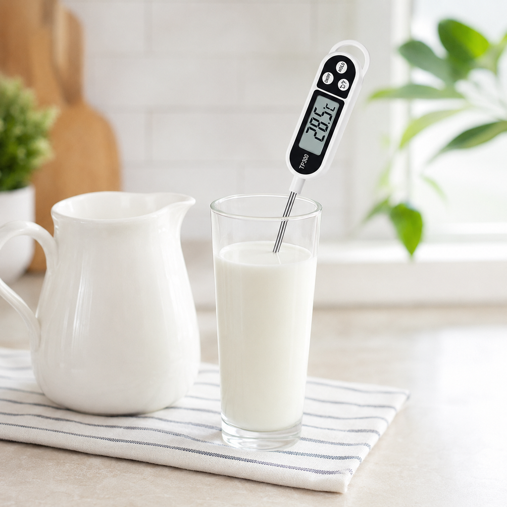 Digital Food Thermometer with Probe & Hold Function