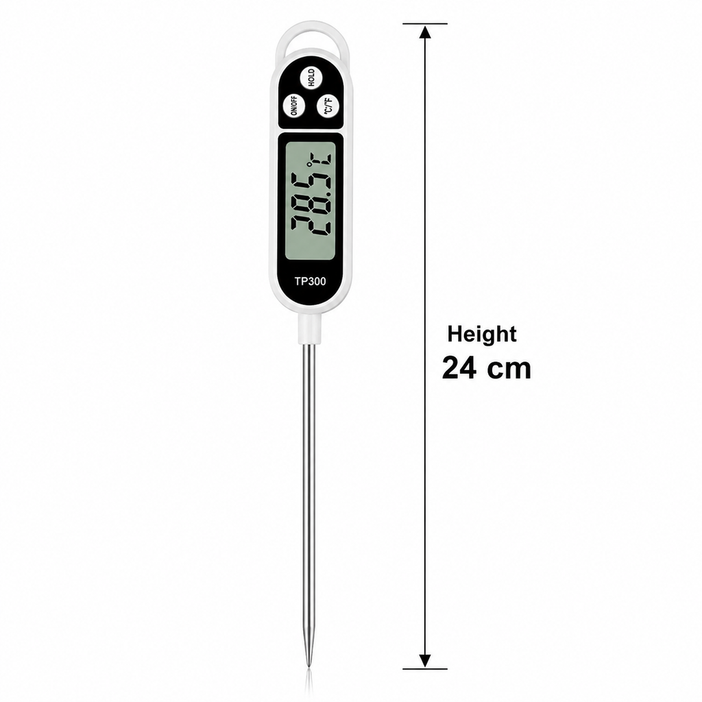Digital Food Thermometer with Probe & Hold Function