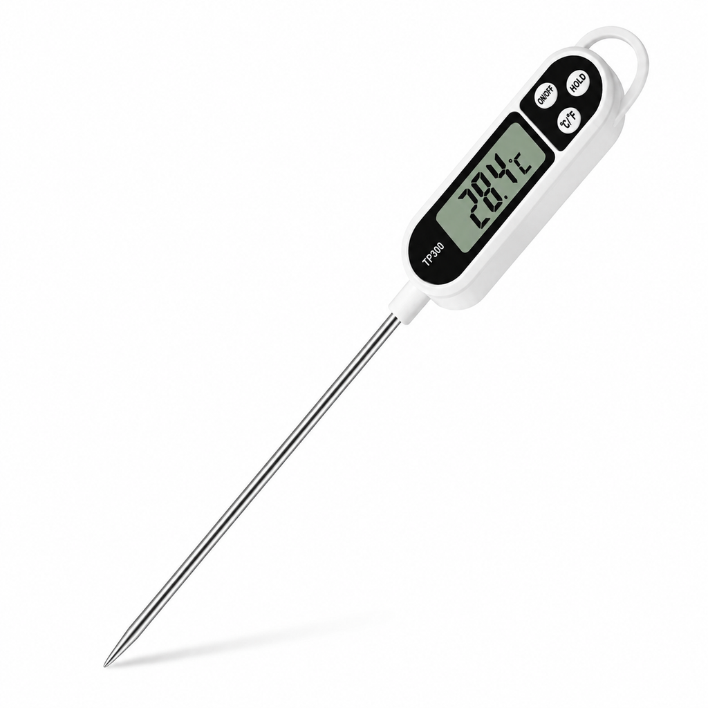 Digital Food Thermometer with Probe & Hold Function
