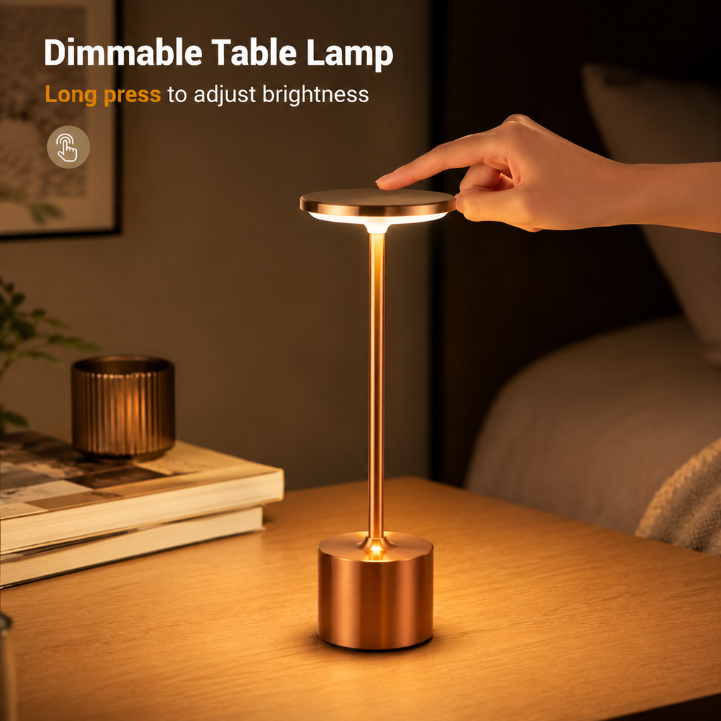 Dimmable 3-Colour Touch Table Lamp with USB-C Charging