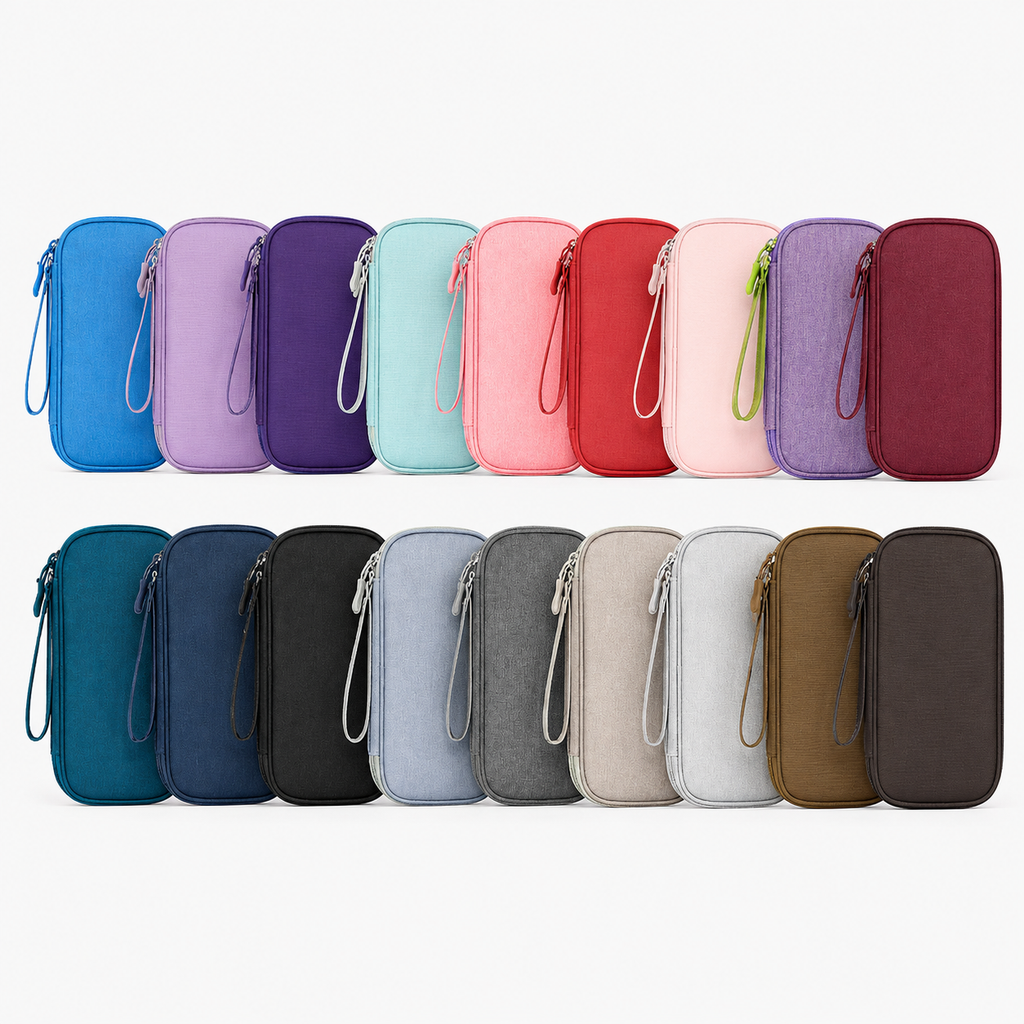 Double-Layer Travel Tech Organizer with Wrist Strap