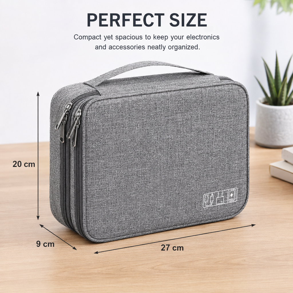 Double-Layer Waterproof Electronics Organizer Travel Bag