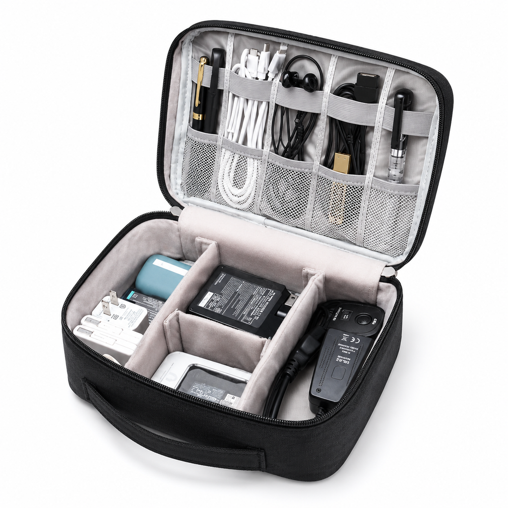 Double-Layer Waterproof Electronics Organizer Travel Bag