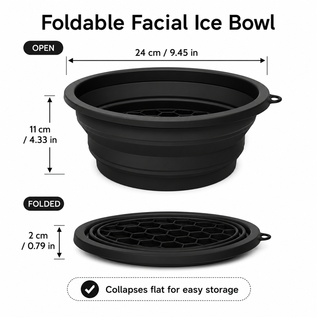 Foldable Silicone Beauty Ice Bowl for Facial Skincare & Cold Therapy