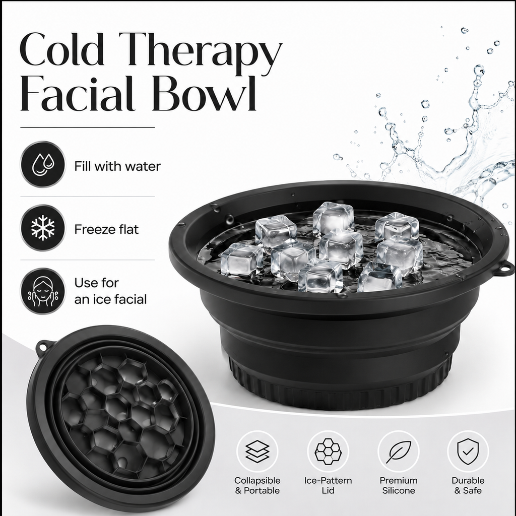 Foldable Silicone Beauty Ice Bowl for Facial Skincare & Cold Therapy