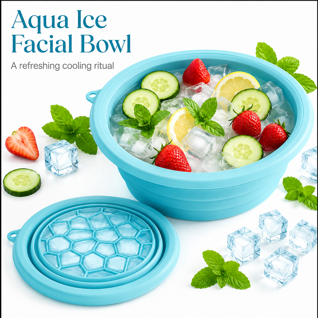 Foldable Silicone Beauty Ice Bowl for Facial Skincare & Cold Therapy