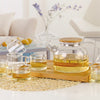 KehwaElegance Glass Set with Wooden Tray