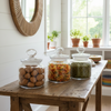 3-Pcs Rustic Design Handmade Glass Canister Set by Limon