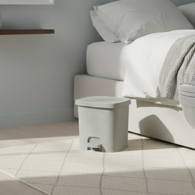 6L Bamboo-Style Dustbin with Pedal (2065) by Limon