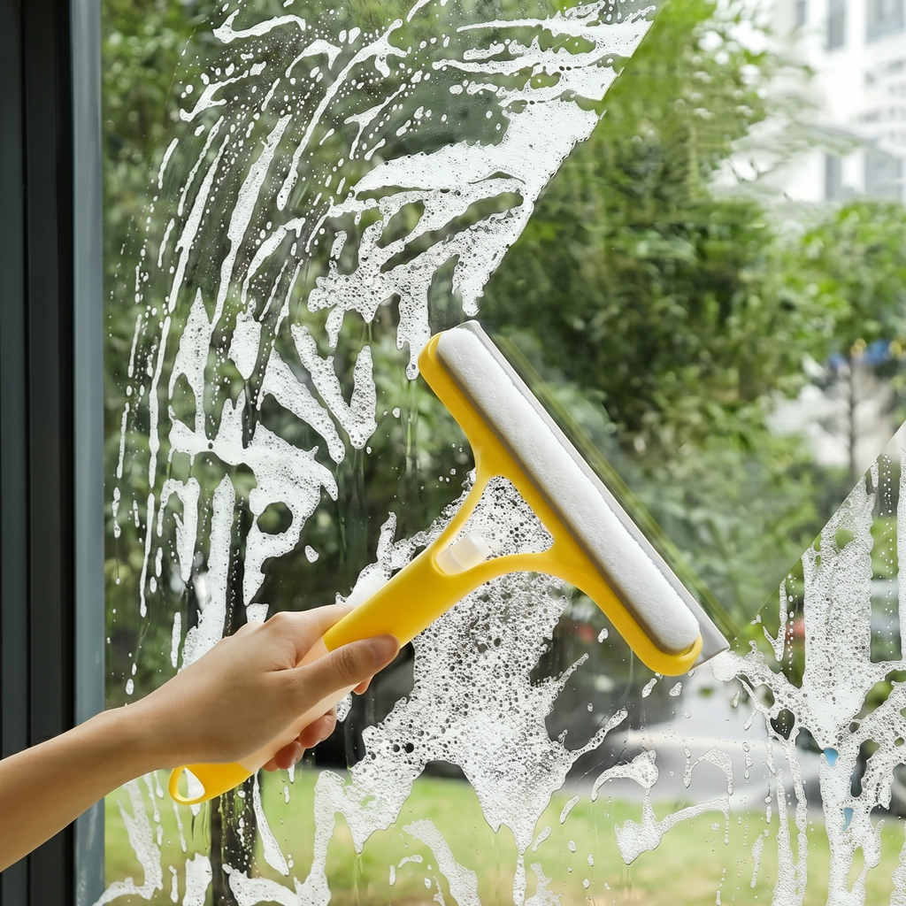 Water Spraying Window Wiper
