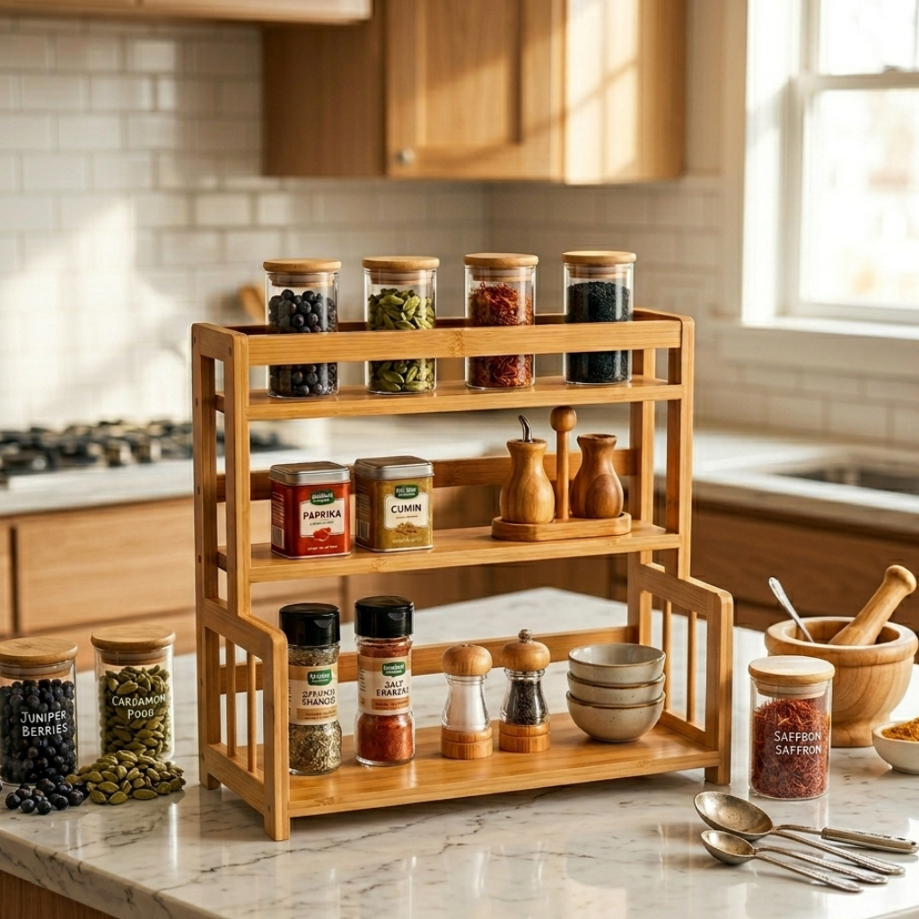 SpiceMaster 3-Tier Bamboo Storage Rack
