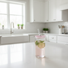 Reeded Glass Tumbler with Glass Straw