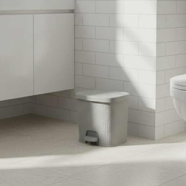 6L Bamboo-Style Dustbin with Pedal (2065) by Limon