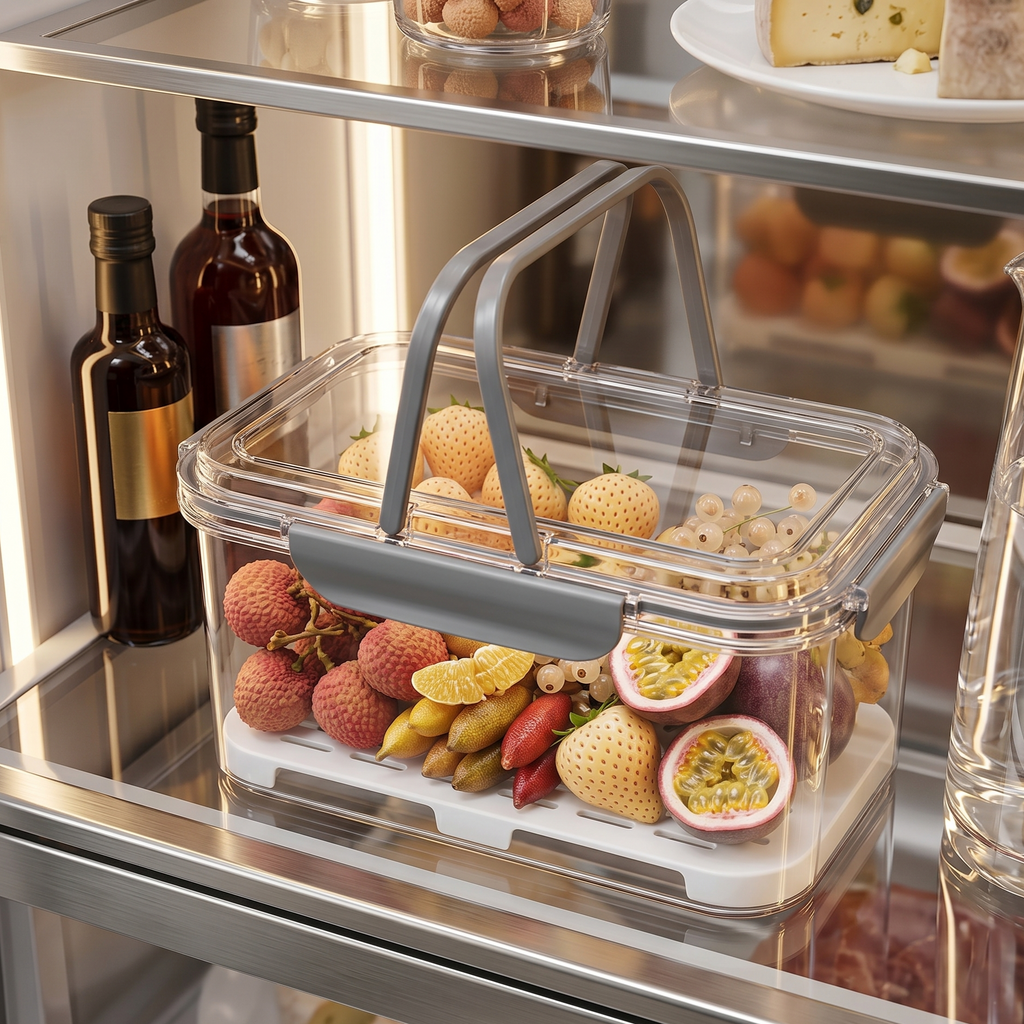 Airtight Storage Box with Drainer and Carry Handles
