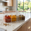 ClearVault 4-Compartment Spice Storage Container with Lid & Spoons