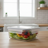 850ML Rectangular Glass Container with Lid (1802) by Limon