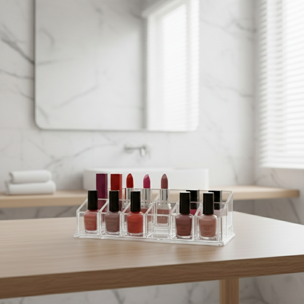 CrystalView 12-Grid Acrylic Makeup & Lipstick Organizer