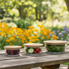 3Pcs Airtight Bamboo-Lid Glass Bowls Set (1145) – Round