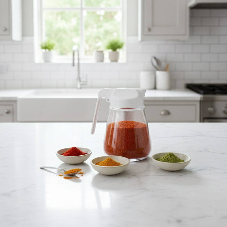 Sliding Lid Glass Sugar Dispenser by Limon
